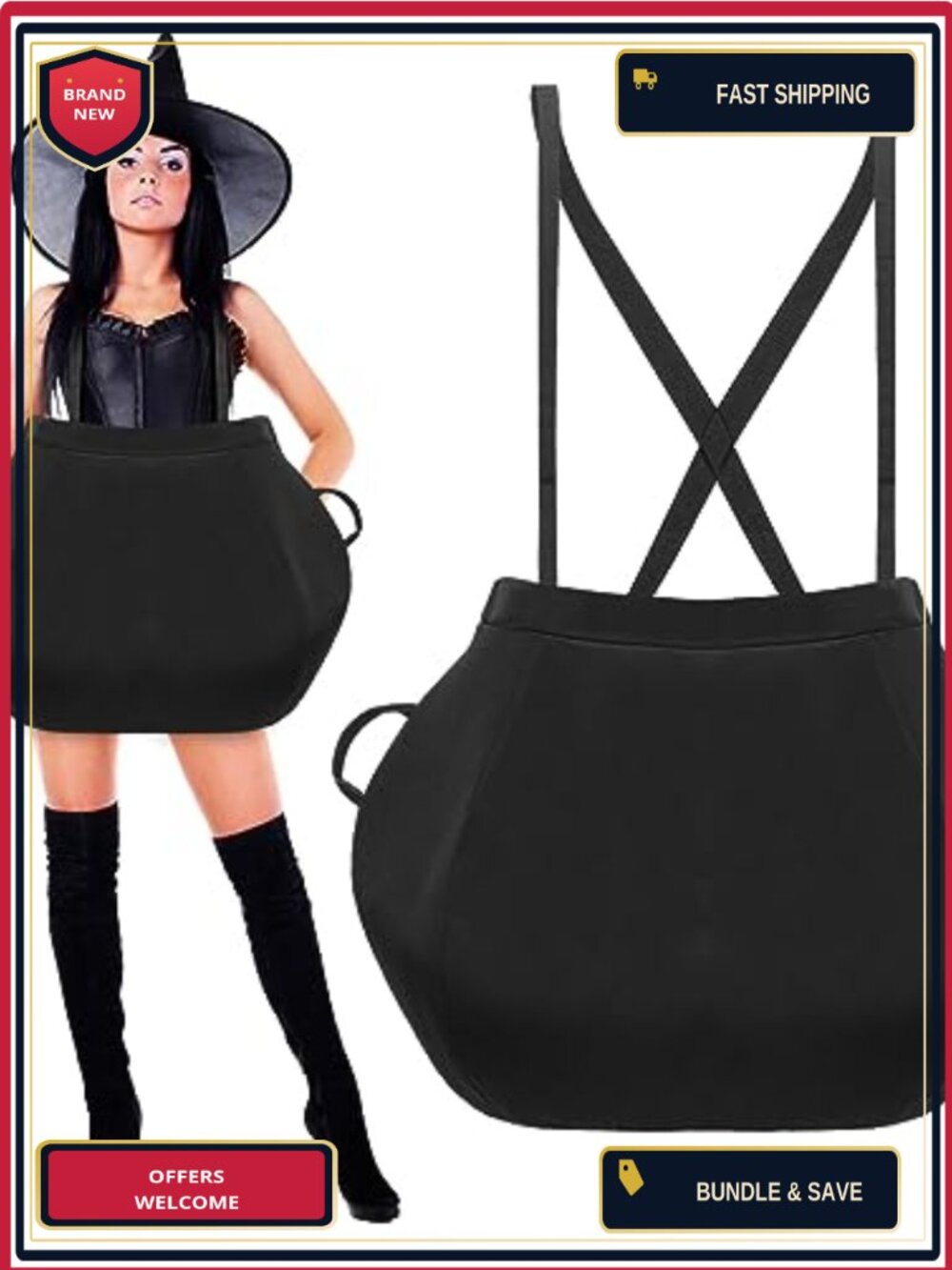 Cauldron Costume Halloween Pot One Size Fits Most Polyester